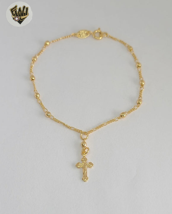 (1-3316-3) Gold Laminate - 3mm Hand Rosary - 8