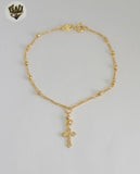(1-3316-3) Gold Laminate - 3mm Hand Rosary - 7.5” - BGF.