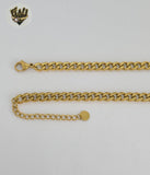 (4-7153) Stainless Steel - 6.5mm Curb Link Necklace with Stone - 16".