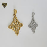 (4-2333) Stainless Steel - Good Luck Knot Pendants.