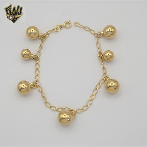 (1-0712) Gold Laminate - Balls Bracelet - 7.5" - BGO