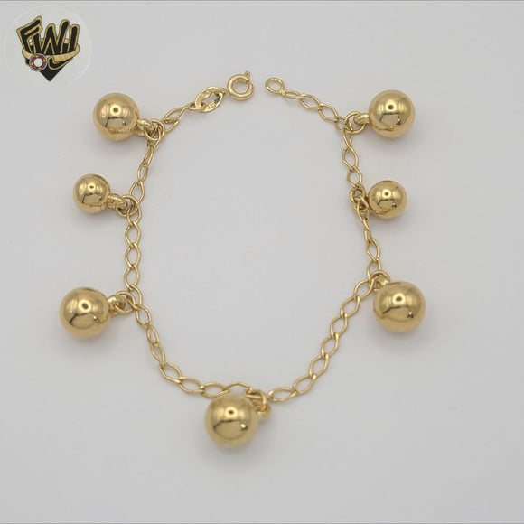 (1-0712) Gold Laminate - Balls Bracelet - 7.5