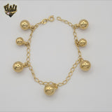 (1-0712) Gold Laminate - Balls Bracelet - 7.5" - BGO