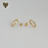 (1-1205-6) Gold Laminate - Zircon Stud Earrings - BGF