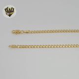 (1-6106) Gold Laminate - 4mm Curb Link Zircon Necklace - 16".