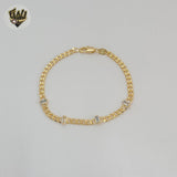 (1-0786) Gold Laminate - 4mm Zircon Curb Bracelet - BGF