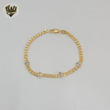 (1-0786-1) Gold Laminate - 4mm Zircon Curb Bracelet - BGF