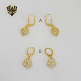 (1-1192) Gold Laminate - Zircon Dangling Earrings - BGO