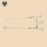 (2-0430) Plata de Ley 925 - Pulsera Ajustable Estrella de 2mm.