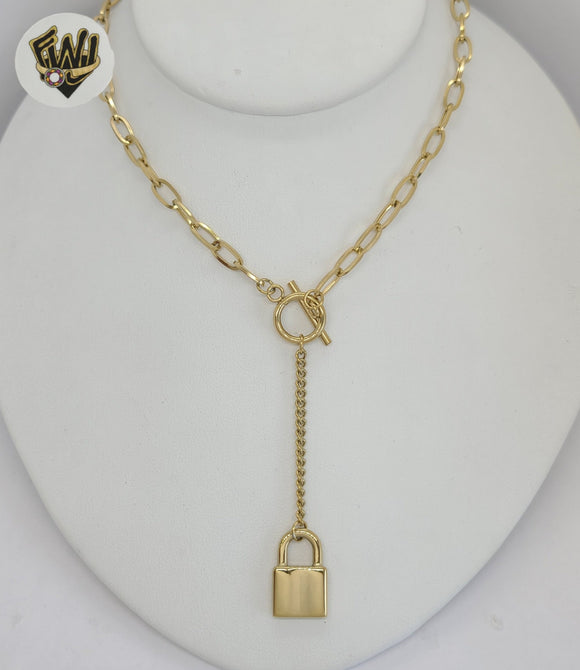 (4-7089) Stainless Steel - 5mm Lariat Link Necklace - 18