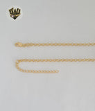 (1-6154) Laminado de oro - Collar de flores con eslabones Rolo - 16" - BGF