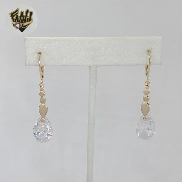 (1-1238-4) Gold Laminate - Zircon Long Earrings - BGO