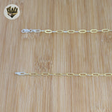 (2-8149) 925 Sterling Silver - Two Tone Paper Clip Chains.