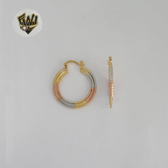 (1-2781) Gold Laminate - Three Tone Hoops - BGO