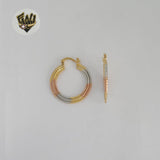 (1-2781) Gold Laminate - Three Tone Hoops - BGO