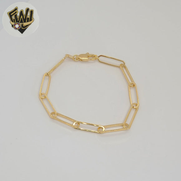 (1-0482) Gold Laminate - 4.5mm Paper Clip Link Bracelet - BGF