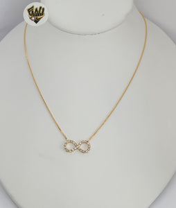 (1-6010)) Gold Laminate - Infinity Zircon Necklace - BGF