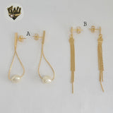 (1-1223-1) Gold Laminate - Long Earrings - BGF