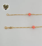 (1-3902-J) Gold Laminate - 6mm Coral Beads Necklace - BGF