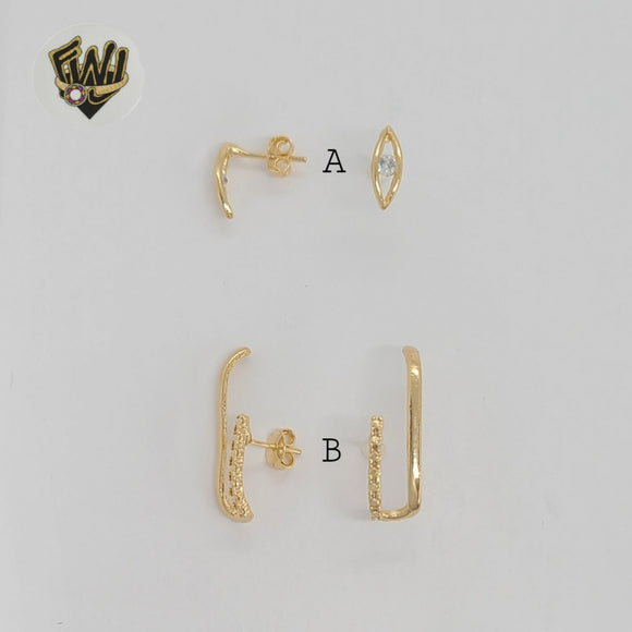 (1-1197-2) Gold Laminate - Small Stud Earrings - BGF
