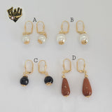 (1-1186) Gold Laminate - Bead Earrings - BGF