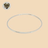 (2-0614) 925 Sterling Silver - 2mm Round Plain Bangle.