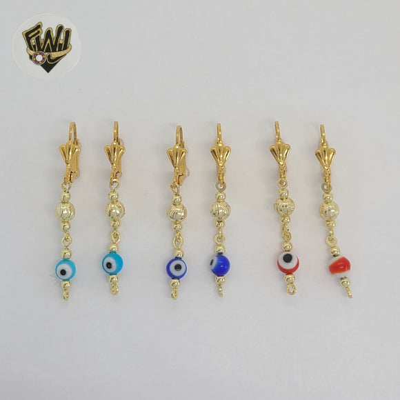 (1-1152) Gold Laminate - Long Earrings - BGO