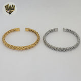 (MBRA-29) Stainless Steel - 7mm Braided Open Bangle.