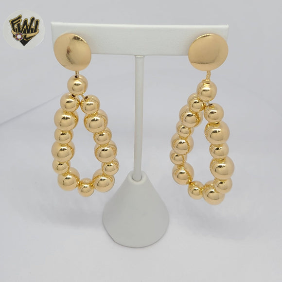 (1-1215-4) Gold Laminate - Balls Dangle Earrings - BGF