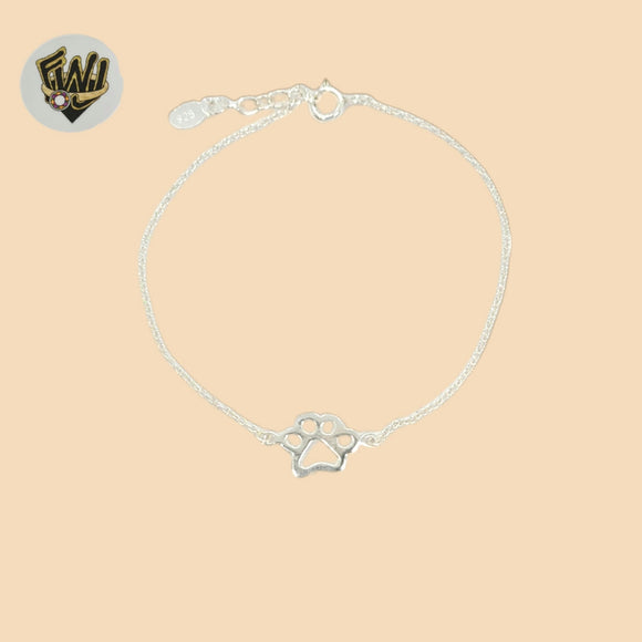 (2-0352-1) 925 Sterling Silver - 1mm Link Paw Bracelet.