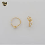 (1-3003-4 ) Gold Laminate - Zircon Flower Ring - BGF