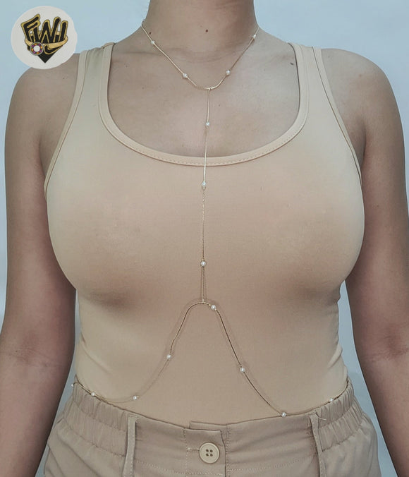 (1-6040-1) Laminado de Oro - Collar de cadena corporal - BGF