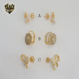 (1-1188-2) Laminado de oro - Aretes con circonitas - BGO