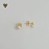 (1-1059) Gold Laminate - Pearls Earrings - BGO
