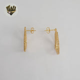 (1-1207-1) Gold Laminate - Zircon Earrings - BGF