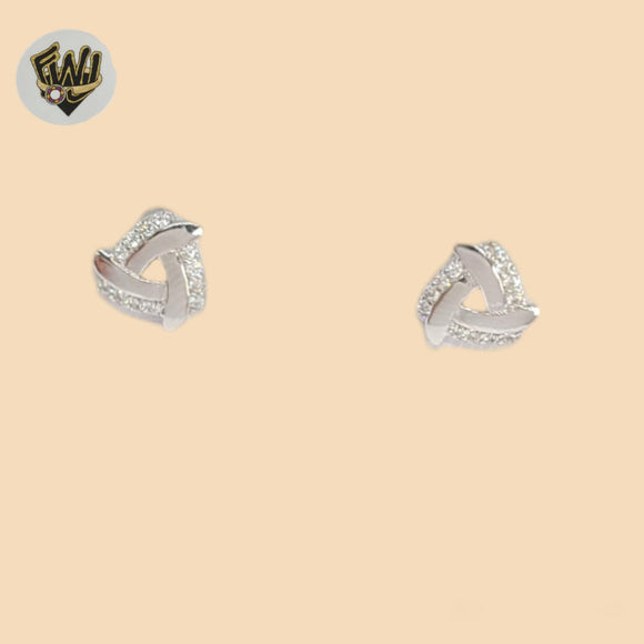 (2-3128-1) 925 Sterling Silver - Zircon Stud Earrings.