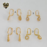 (1-1184) Gold Laminate - Long Earrings - BGO