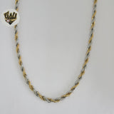 (4-3160) Stainless Steel - 5mm Two Tones Rope Chain.