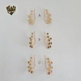(1-1205-1) Gold Laminate - Zircon Stud Earrings - BGO