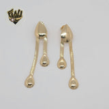 (1-1223-2) Gold Laminate - Teardrop Dangle Earrings - BGF