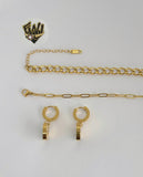 (4-7058) Stainless Steel - Combined Link Heart Set - 17.5"