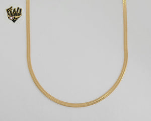 (1-1620-C) Laminado de oro - Cadena de eslabones en espiga de 2,5 mm - 14" - BGF