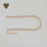(1-0516-1) Gold Laminate - 3mm Zircon Link Bracelet - 7" - BGF