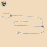 (2-0331-2) 925 Sterling Silver - 1mm Hand Chain Bracelet.