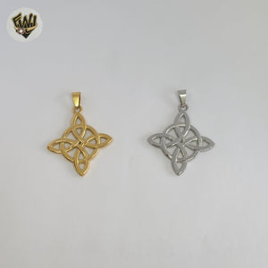 (4-2333) Stainless Steel - Good Luck Knot Pendants.