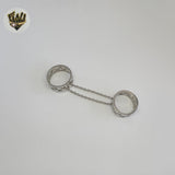 (4-0078) Acero inoxidable - Anillo para hombre con circonitas talladas.