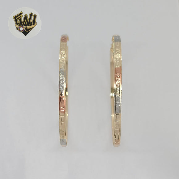 (1-2769-2) Laminado Dorado - Aros Grandes Tres Tonos - BGO