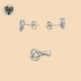 (2-6370) 925 Sterling Silver - Knots Zircon Set.