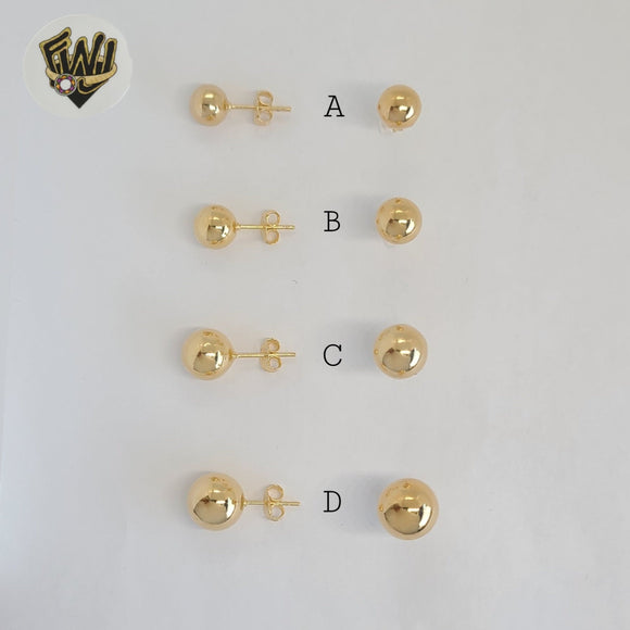 (1-1078) Gold Laminate - Balls Stud Earrings - BGF