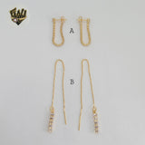 (1-1237-6) Gold Laminate - Zircon Long Earrings - BGF